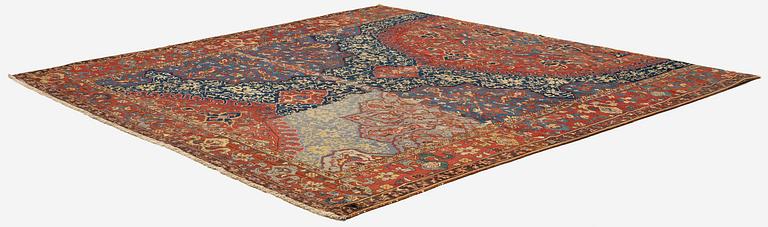 A variant of a 'Medallion' Ushak carpet fragment, West Anatolia, c. 260 x 285, late 16th century.