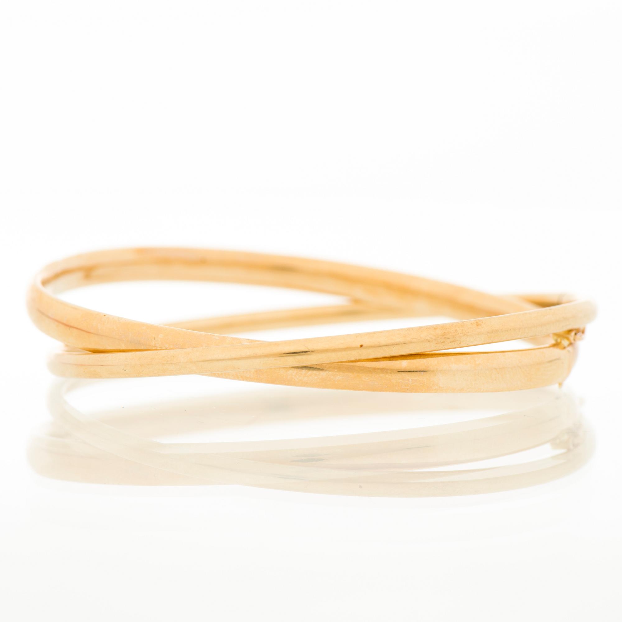 TWO BRACELETS, 14K gold.