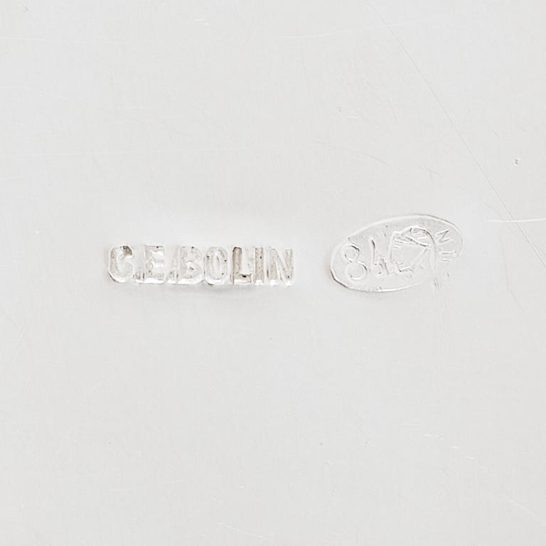 A silver cigarbox, mark of C.E. Bolin, S:t Petersburg 1896-1908.