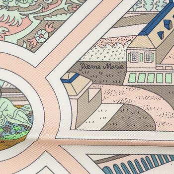 Hermès, a 'Flanerie a Versailles' silk scarf.