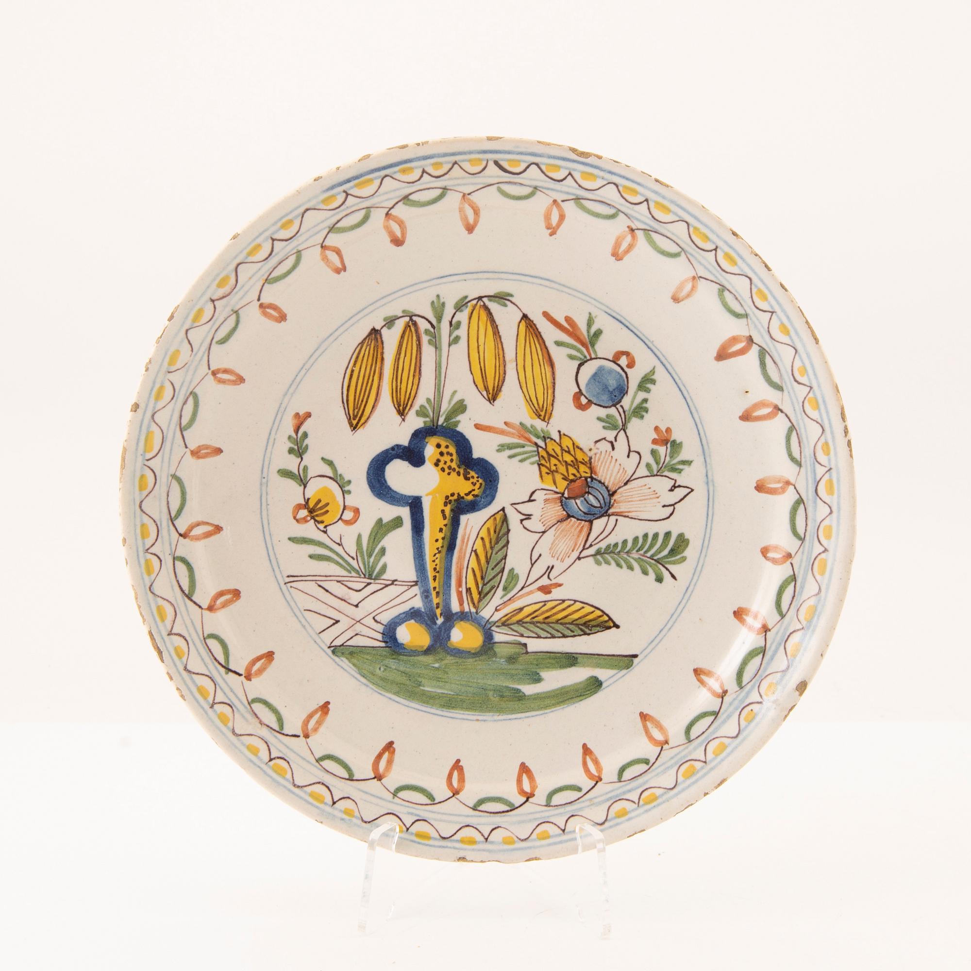 Plates 6 pcs Holland/France mid-18th century faience.