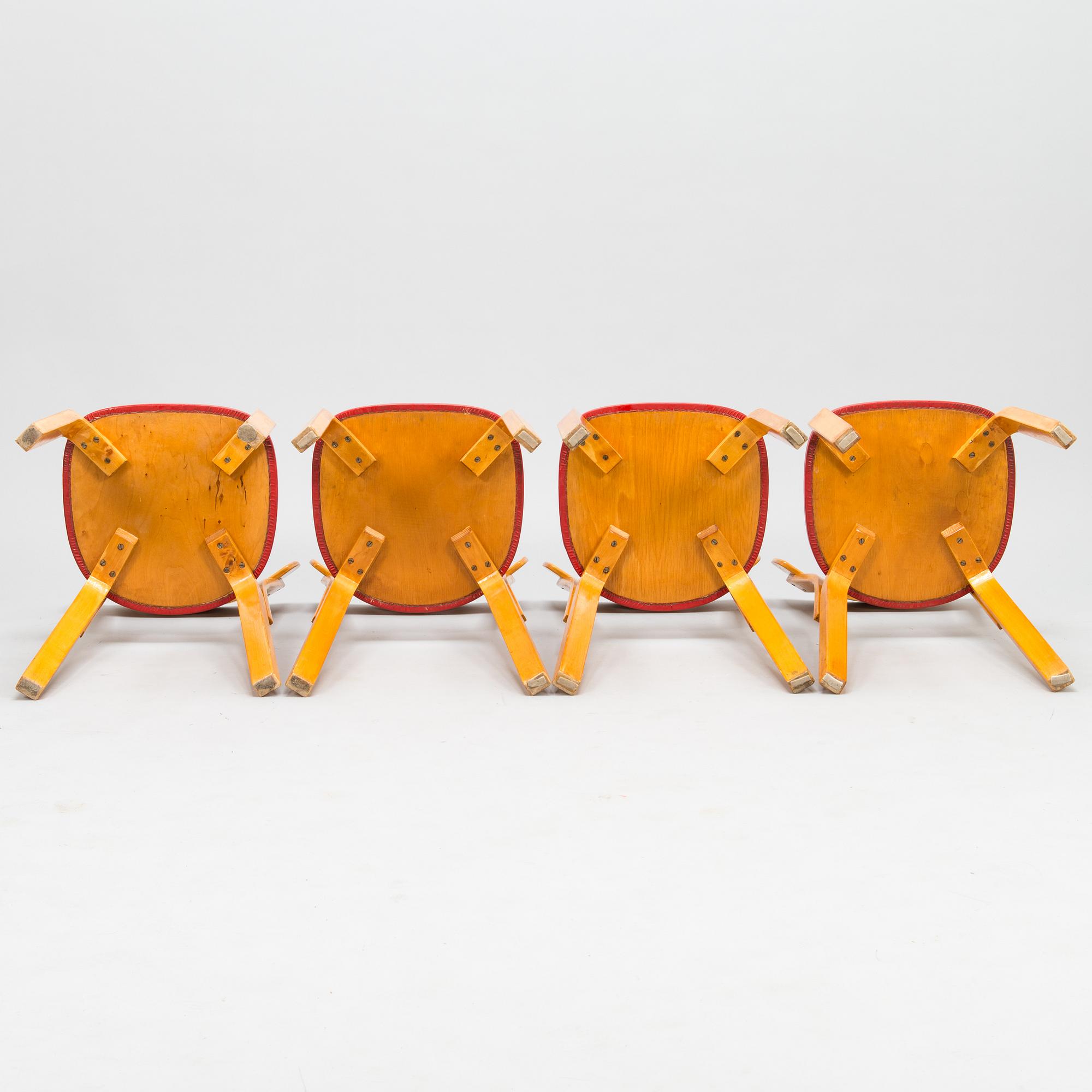 ALVAR AALTO, STOLAR, 4 st, modell 69, Artek 1960-tal.