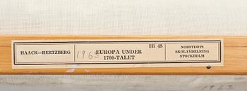 SKOLKARTA, Europakarta. Hermann Hoack, Tyskland. 1900-talets mitt.