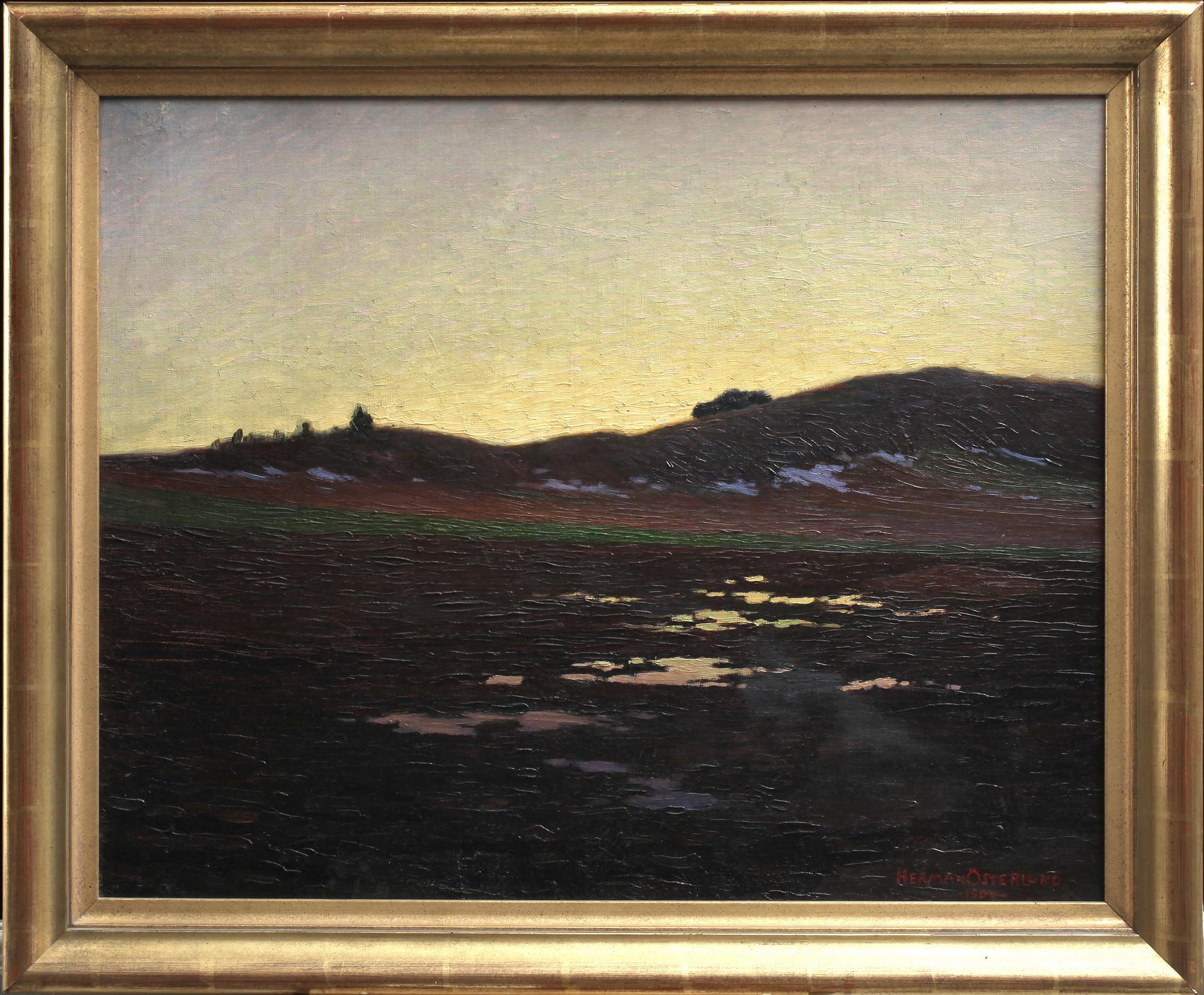 HERMAN ÖSTERLUND, olja på uppklistrad duk, sign och dat 1904.