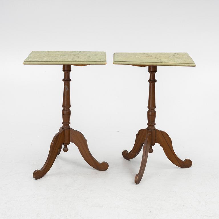 Lamp table/ folding table, a pair, 19th century.