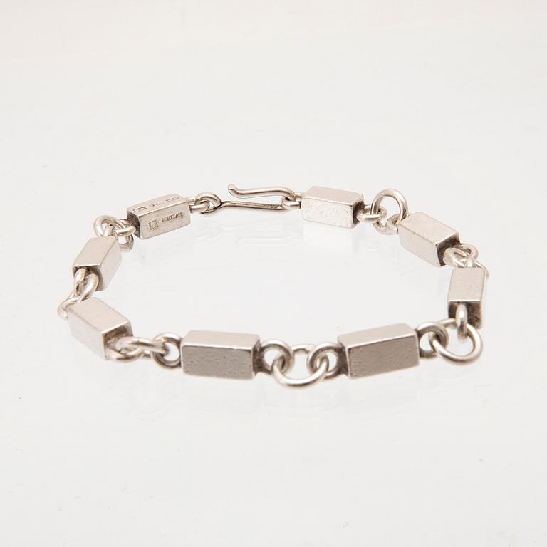 Wiwen Nilsson, armband silver stavkedja, Lund 1946.
