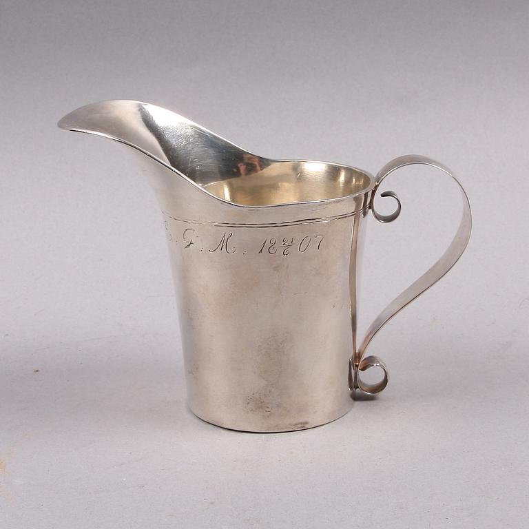 GRÄDDKANNA, silver, empire, Jacob Fredric Granander, Lidköping tidigt 1800-tal.