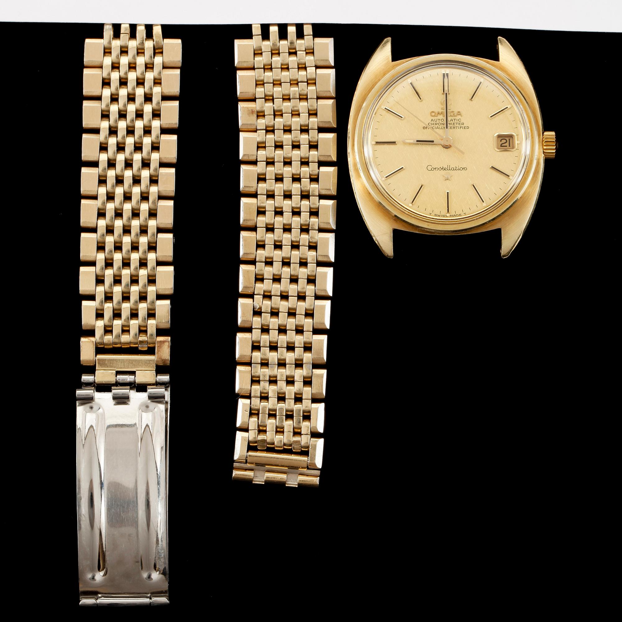 ARMBANDSUR, Omega, Constellation, Automatic, doublé och stål, 1970/80-tal.