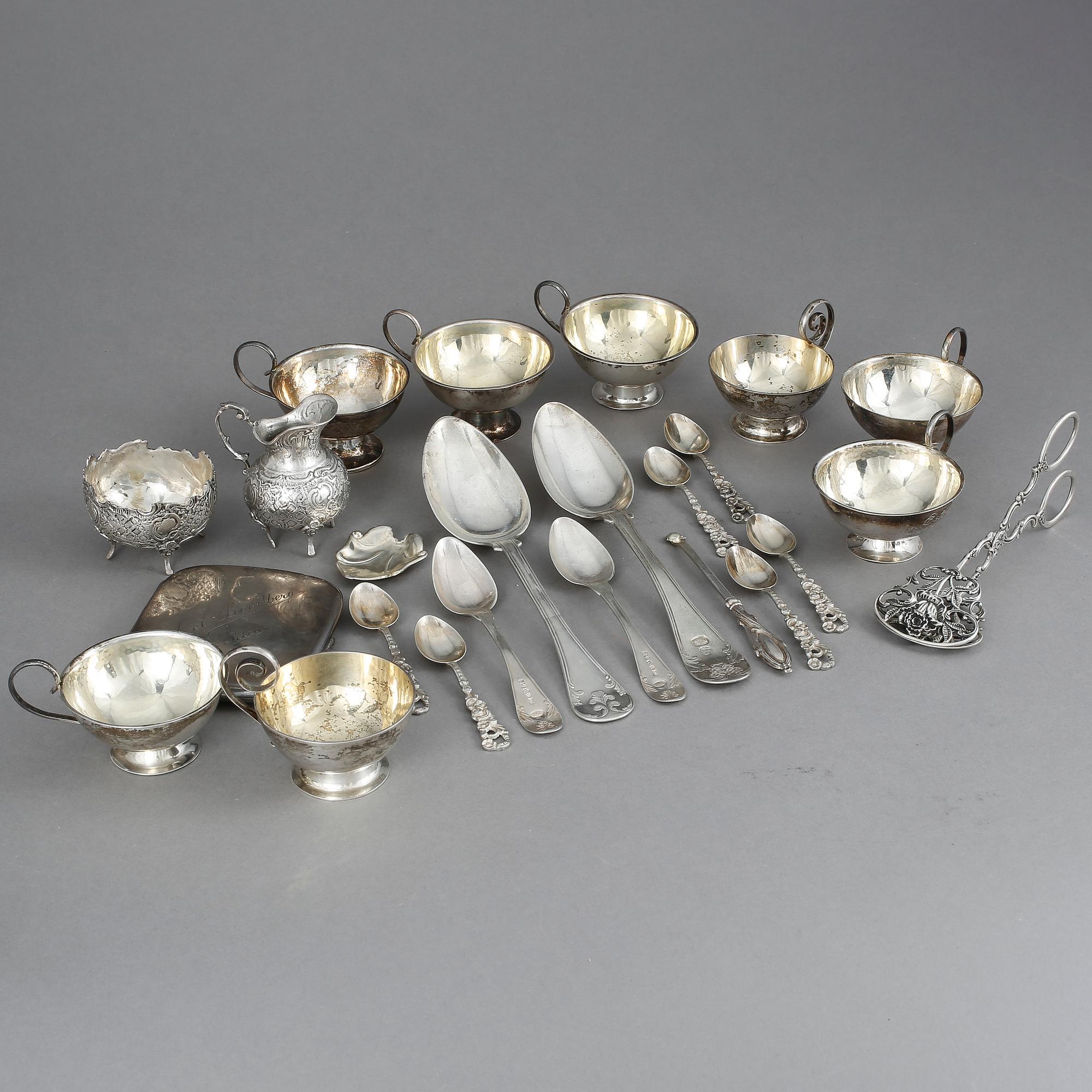 PARTI SILVER, 23 delar, bla Ceson, Göteborg 1947. Vikt ca 787 gram.