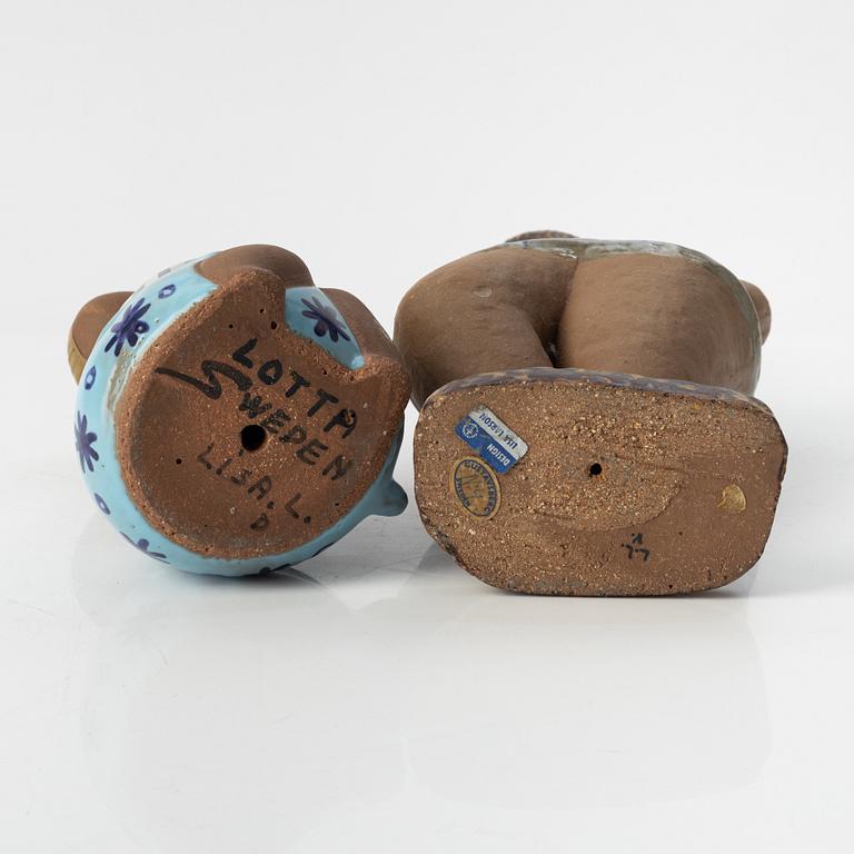 Lisa Larson, two stoneware figurines, Gustavsberg, Sweden,