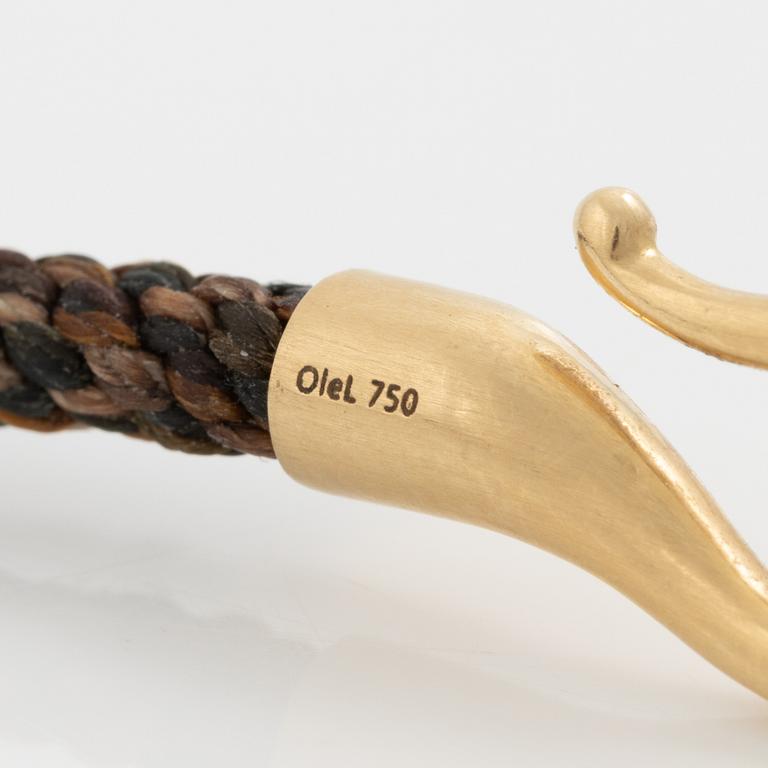 Ole Lynggaard bracelet 18K gold and textile/rope "Life".