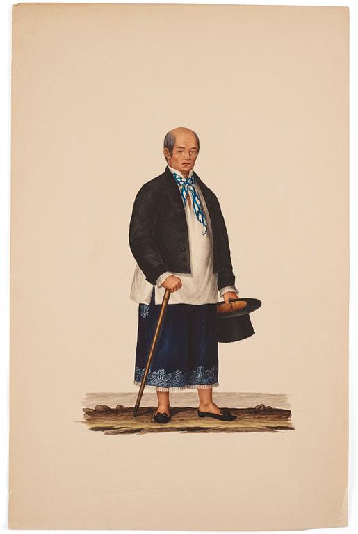 Justiniano Asunción Attributed to, Studies of the people of Manilla, Philippines.