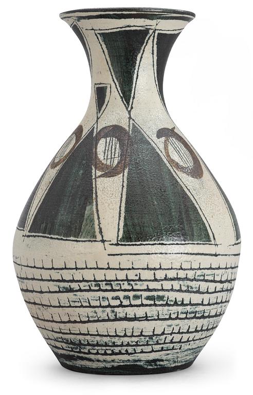 An Anders Bruno Liljefors stoneware vase, Gustavsberg studio 1952.