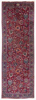 A semi-antik Mashad, signed Saber, carpet, ca 460 x 152 cm.