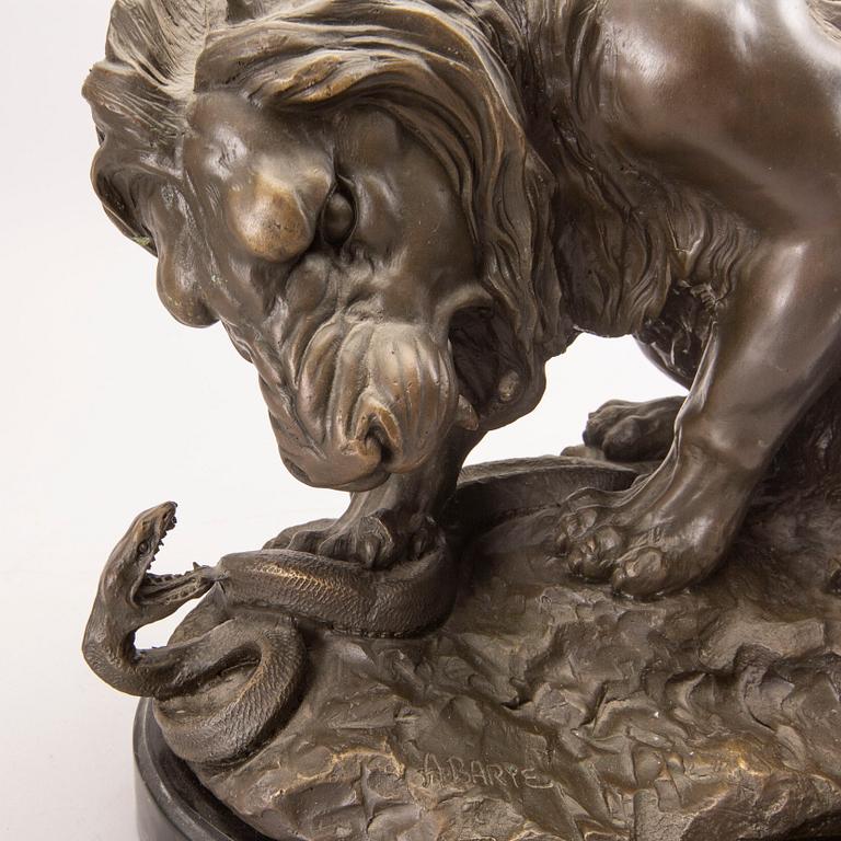 Antoine Louis Barye, after signed bronze sculpture.