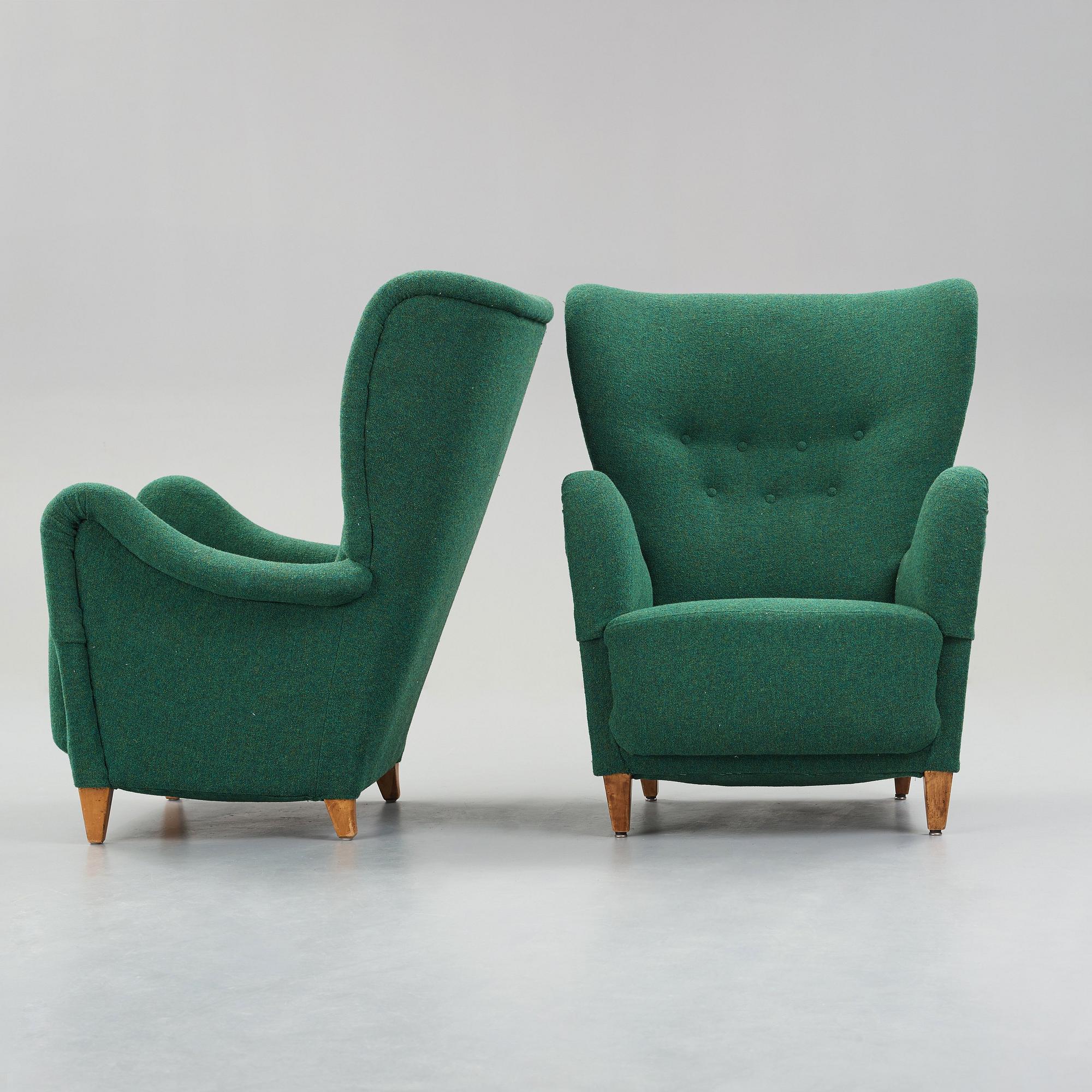 Otto Schulz, two easy chairs for Boet, Gothenburg 1940's.