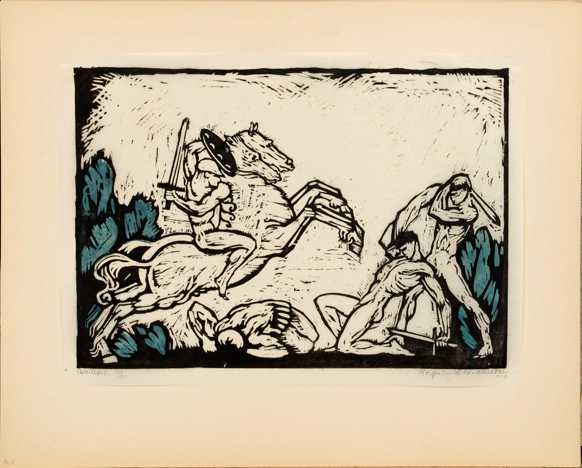 RAGNHILD NORDENSTEN, mapp med 7 träsnitt, signerade 13/25 1918.