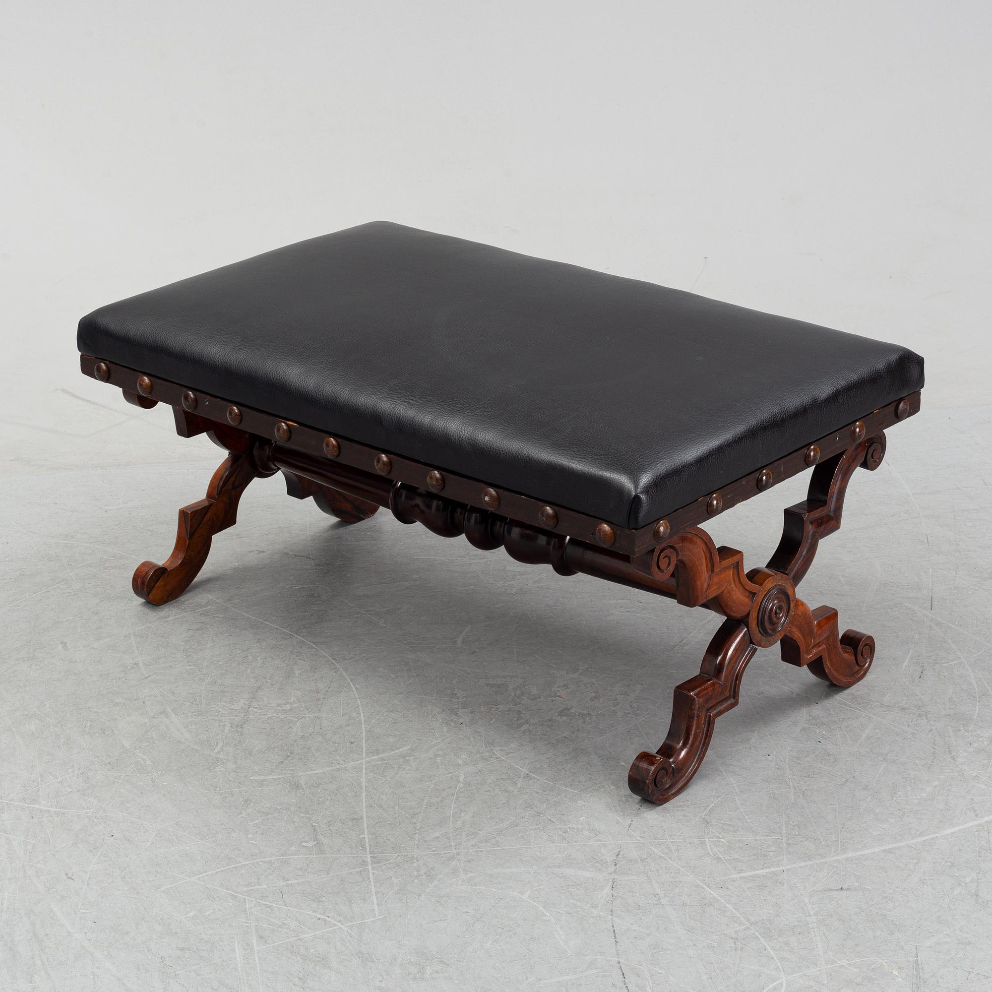 A rosewood bench, late 19th Century.