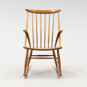 Illum Wikkelsø, a beech 'Gyngetsol Nr. 3' rooking chair, N Eilersen, A/S Skamby, Norway, mid 20th Century.