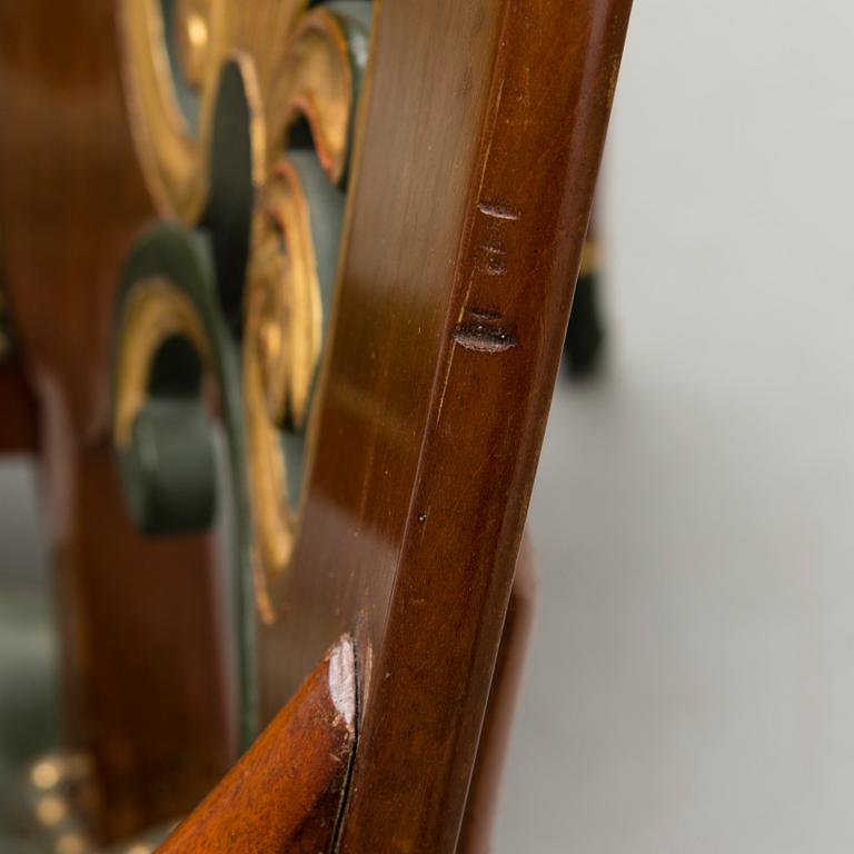 A PAIR OF RUSSIAN ARMCHAIRS LATE 20TH CENTURY.