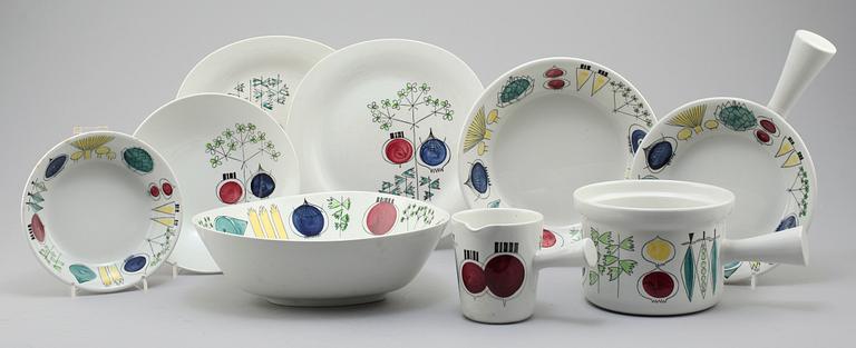 SERVISDELAR, 20 st, porslin, "Picknick", Marianne Westman, Rörstrand, 1956-1969.