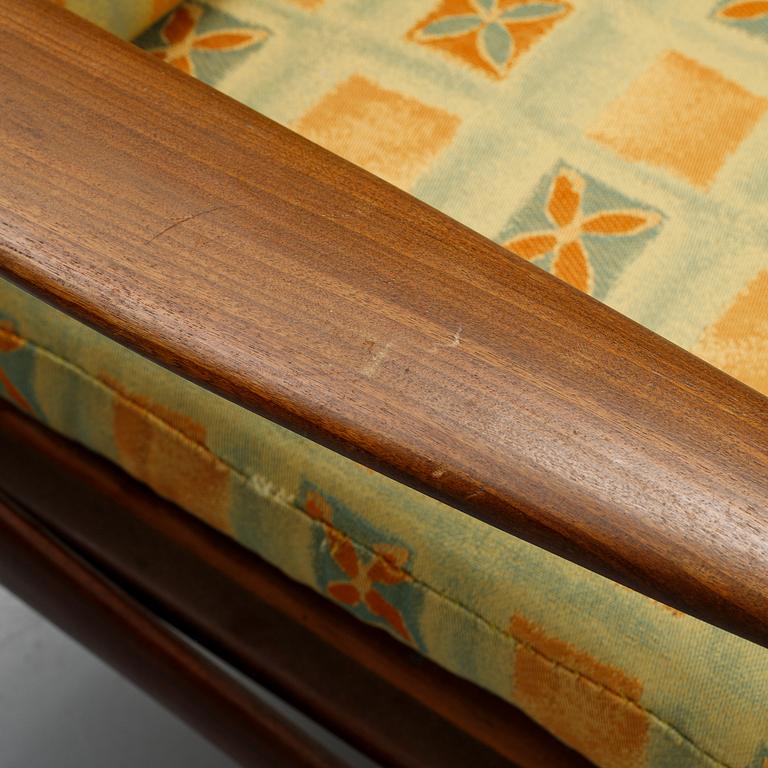 Ib Kofod Larsen, 'Kandidaten' walnut easy chair, 1960's.