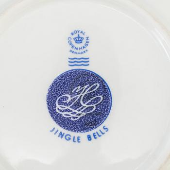 3 teacups with saucers, "Jingle bells", Royal Copenhagen.