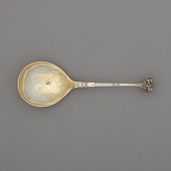 A Swedish 18th century parcel-gilt spoon, marks of Christoffer Bauman, Hudiksvall 1759.