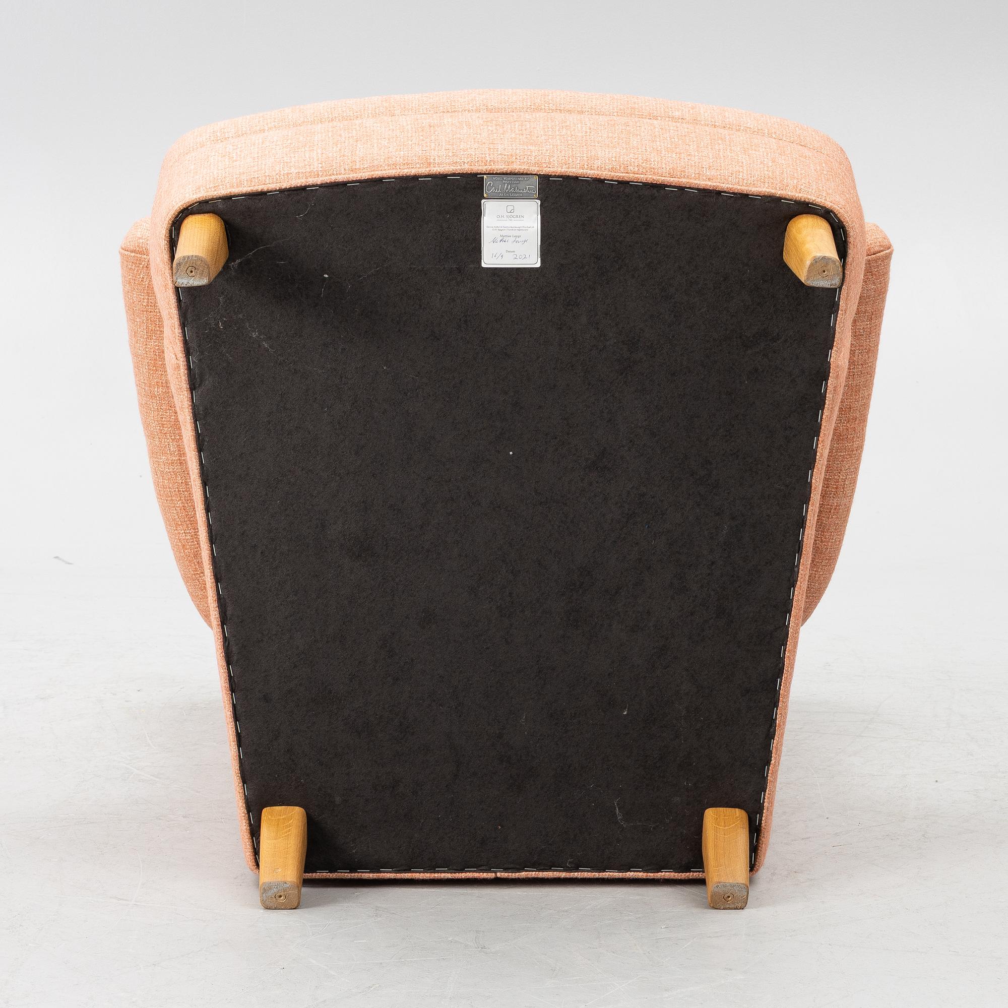 Carl Malmsten, Fåtölj, ”Häggbom”, O.H.Sjögren, Tranås 2021.