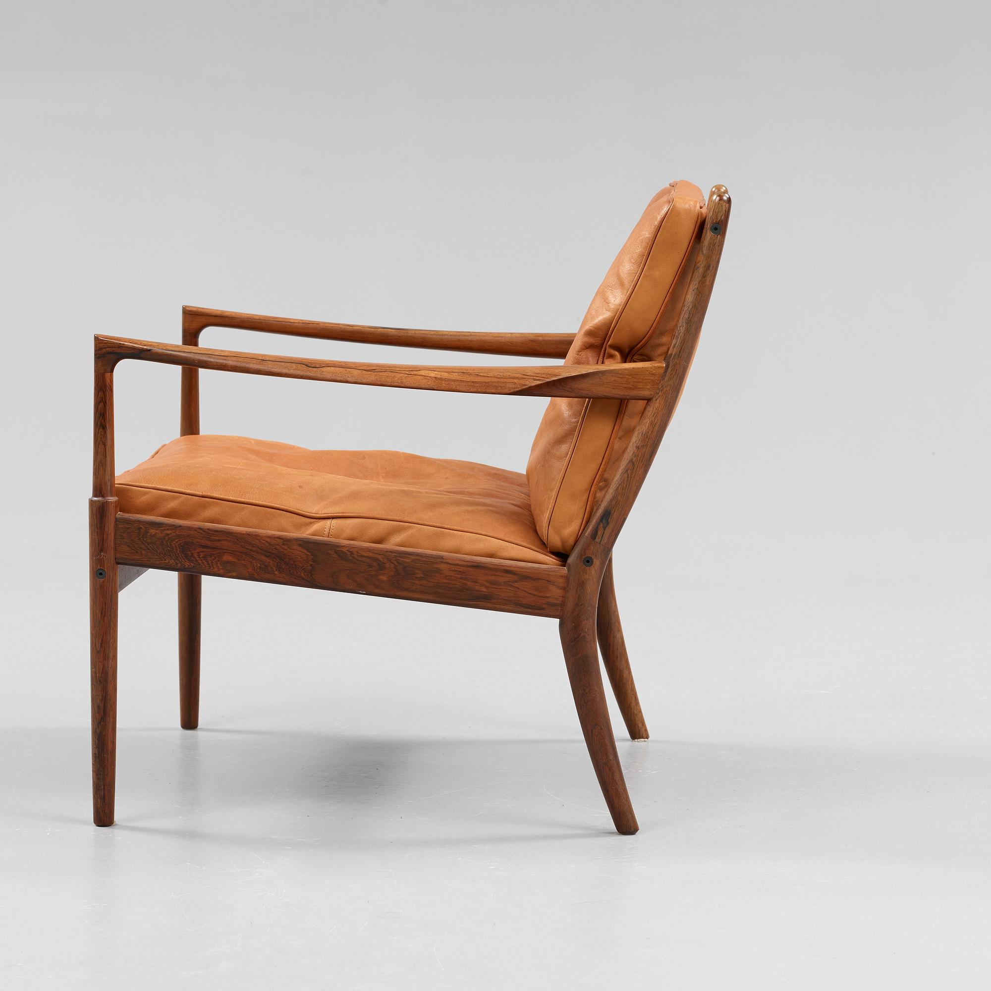 An Ib Kofod Larsen palisander 'Samsö' easy chair, Olof Persson Möbler, Sweden 1960's.