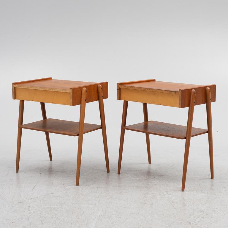 Bedside tables, a pair, Carlström & Co. Möbelfabrik, 20th century.