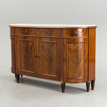 A 20th century marble top sideboard.