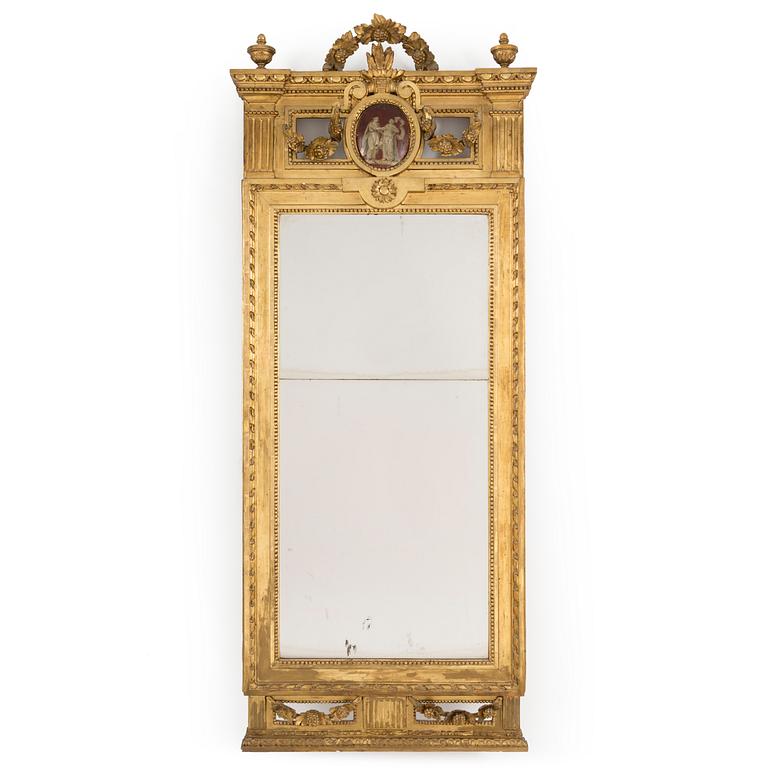 A Gustavian mirror dated 1787 by Lago Lundén (master in Stockholm 1773-1819).