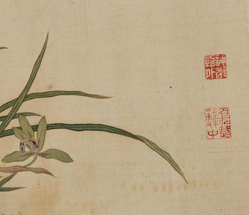 A Chinese handscroll, watercolour on silk and paper, early 20th Century.