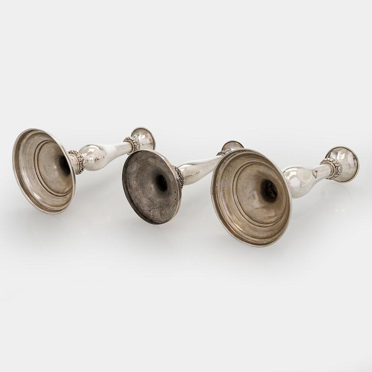 Ljusstakar, 3 st, silver, Österrike-Ungern 1807-1922.