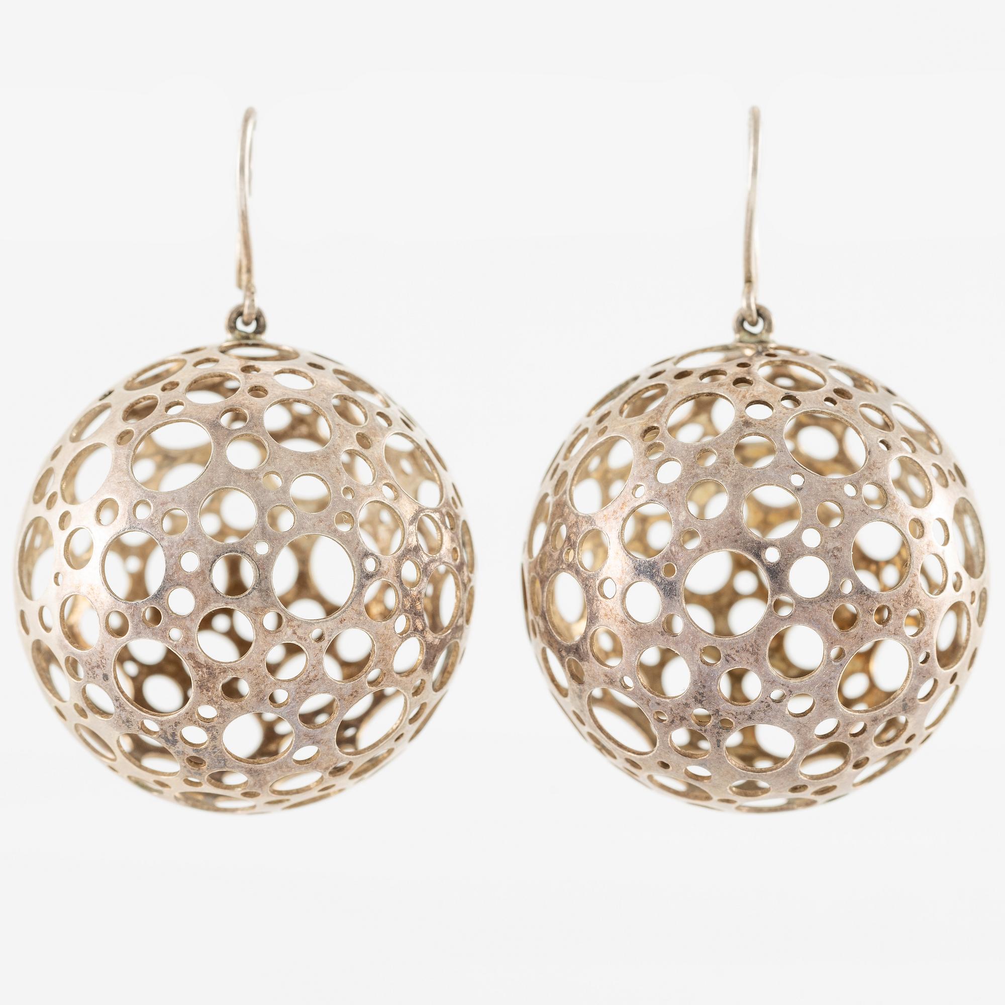 Liisa Vitali, earrings, "Ladybug", silver.