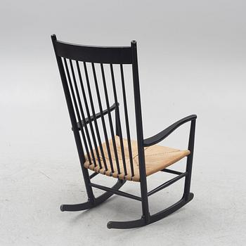 Hans J. Wegner, a 'J 16' rocking chair, Denmark late 20th Century.