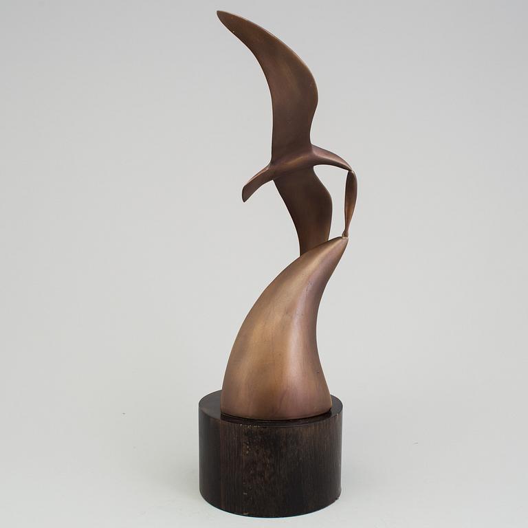 A bronze sculpture "Måsen" by Bror Forslund, signed and numbered 259.