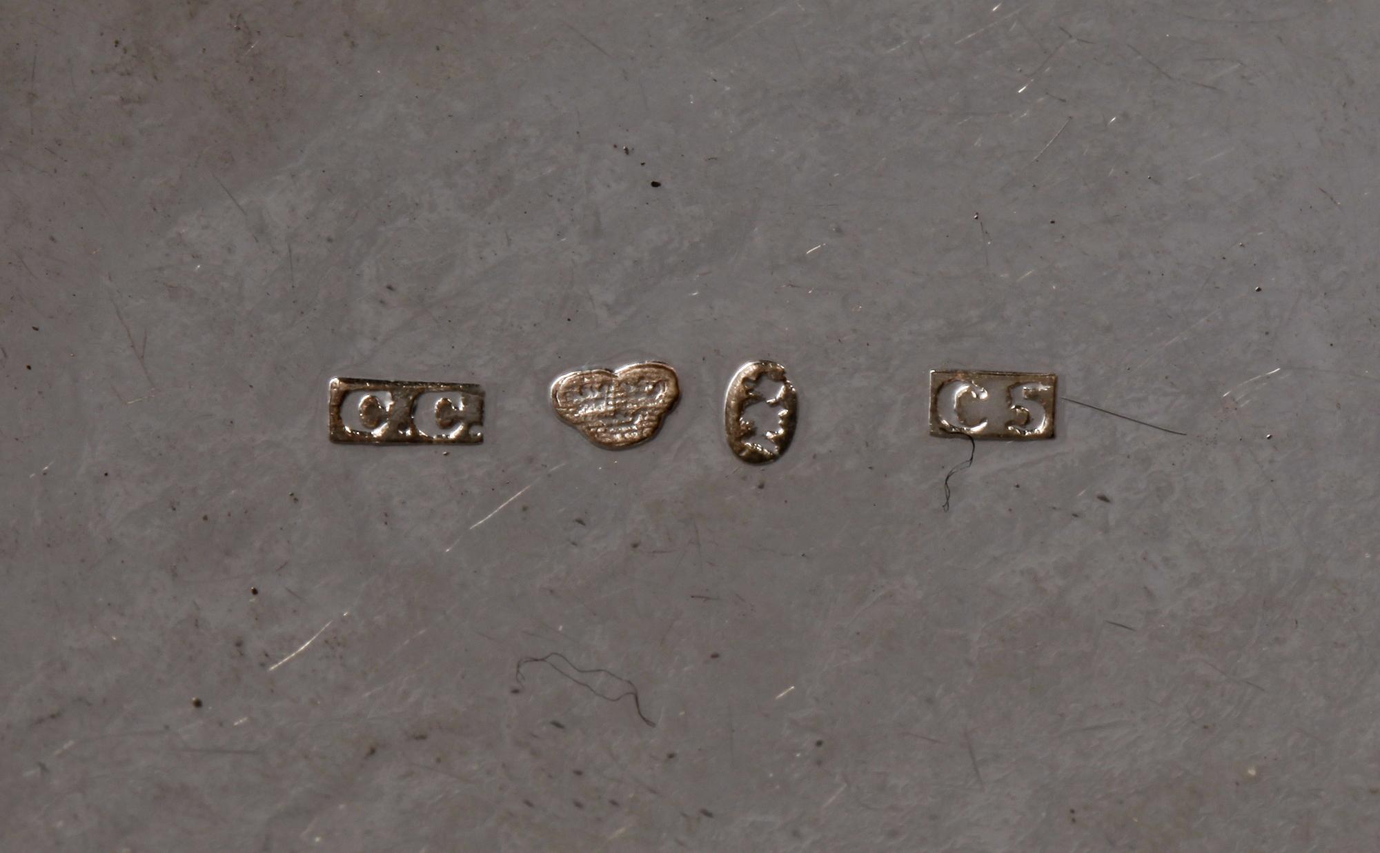 PARTI SILVER, 4 delar, bl.a. Christopher Creutz 1857, Sverige, 1800-1900-tal. Ca 412 g.