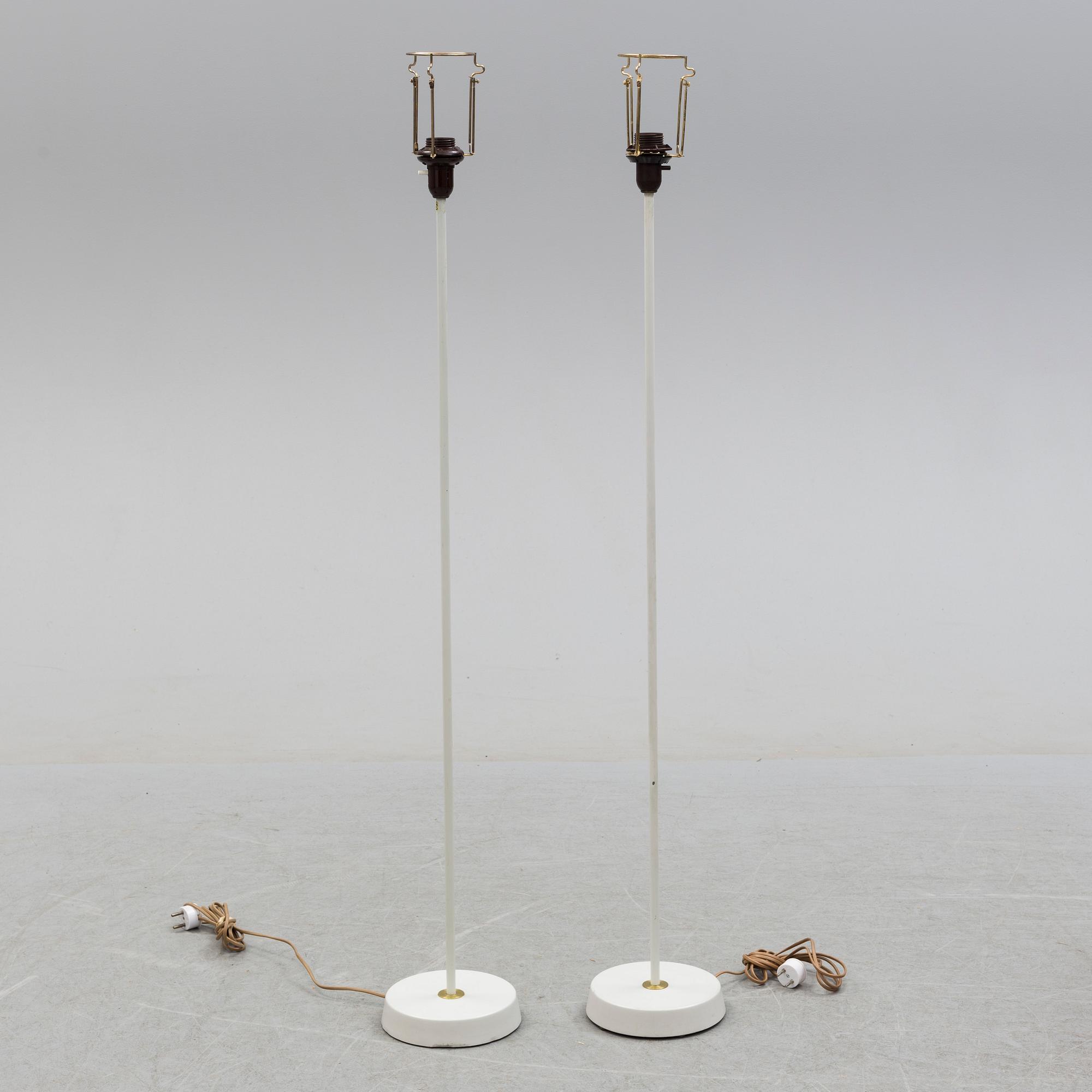 FLOOR LAMPS, a pair, Sweden, Möllers Armatur, Eskilstuna, probably 1960s.