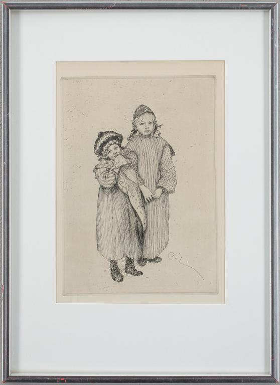 CARL LARSSON, etsning, signerad i plåten.