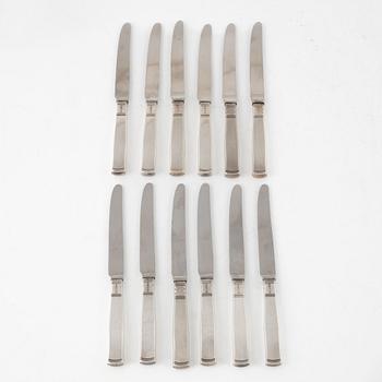 Jacob Ängman, smörgåsbestick, 24 delar, silver, modell "Rosenholm", GAB, Eskilstuna, bl a 2001.