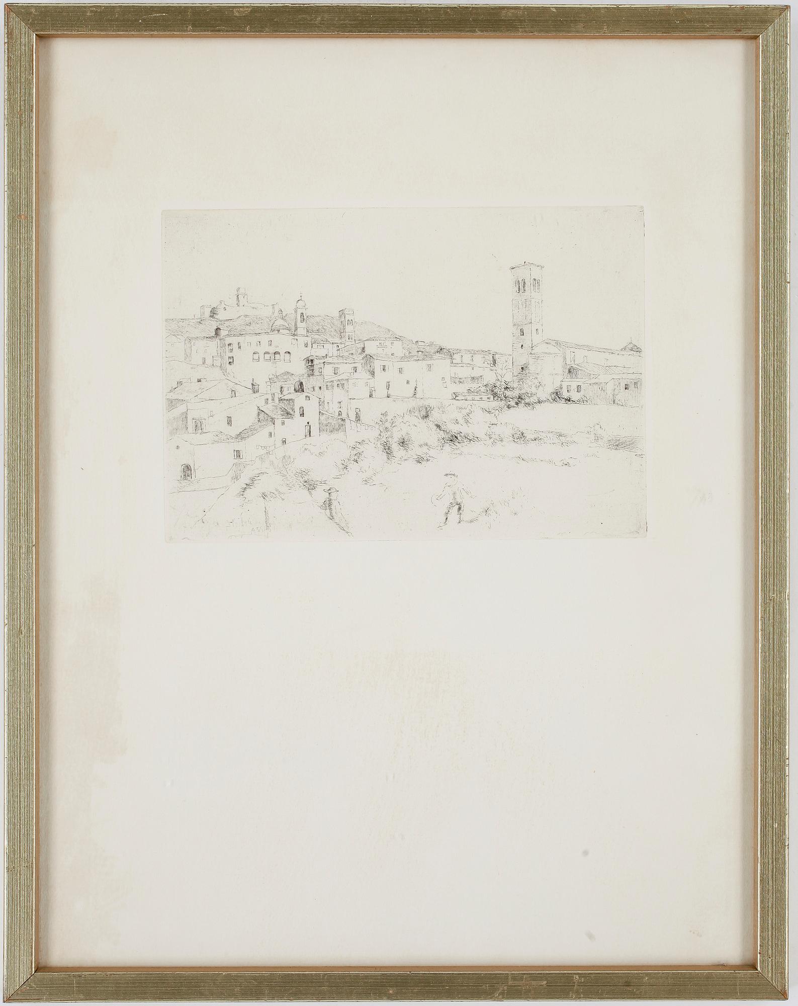 AXEL FRIDELL, torrnålsgravyr, signerad i plåten.