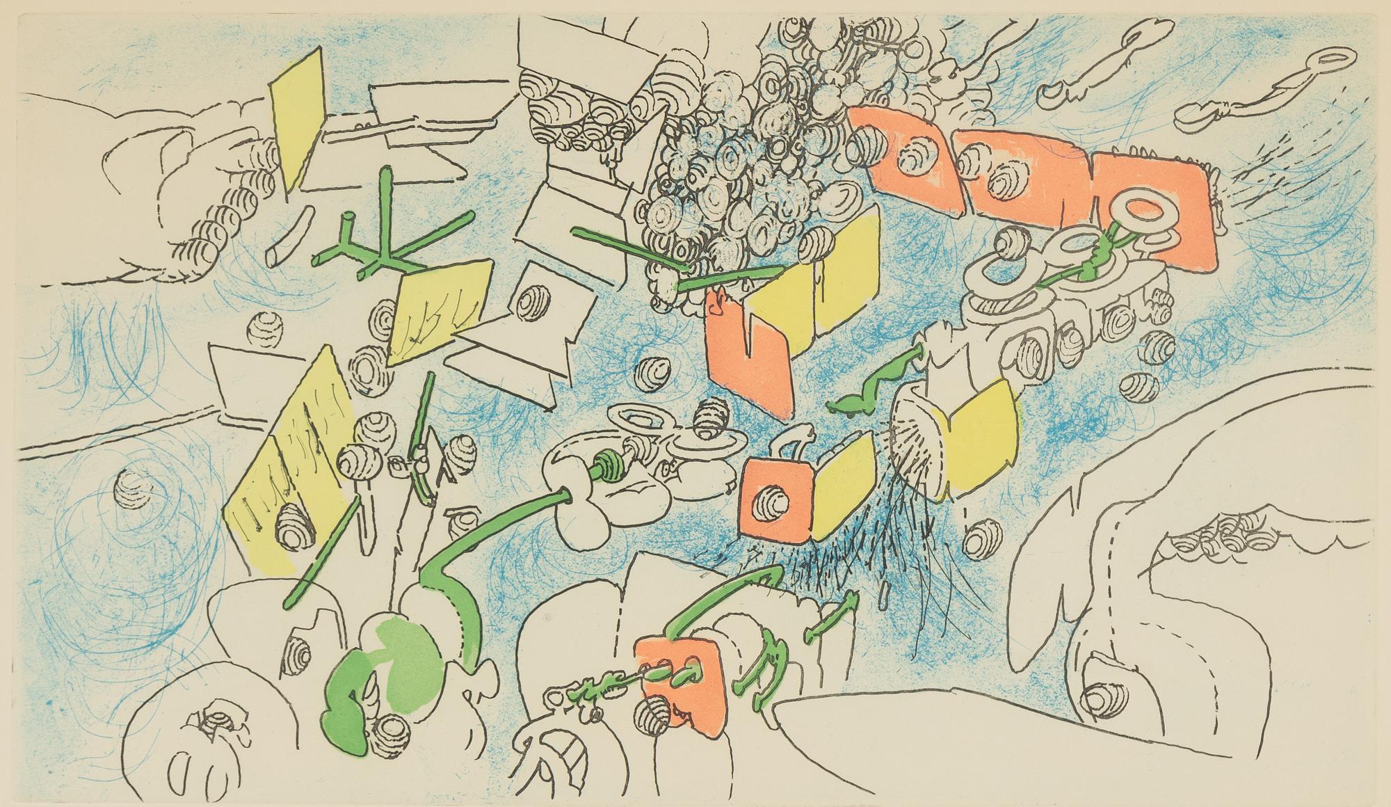 Roberto Matta, etching in colours, signed 56/100.