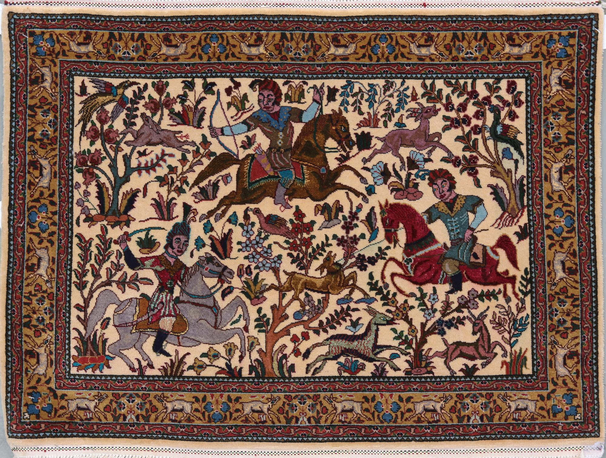 MATTA, old Täbris, part silk. 67,5x90 cm.