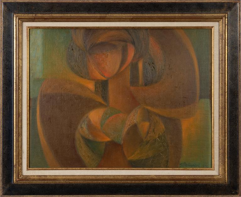 Josef Vohrabal, oil on canvas/paper-panel, signed and dated -64.