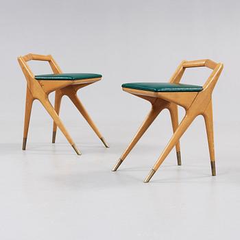 A pair of maple stools attributed to Carlo di Carli, Italy 1950's.