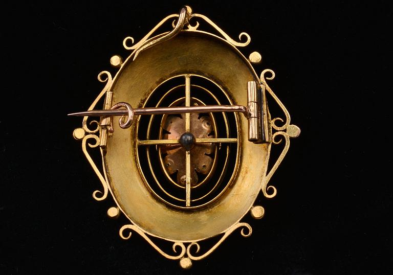 RINTANEULA / RIIPUS, 18K kultaa, helmiä. Frankrike 1800 .l toinen puolisko.