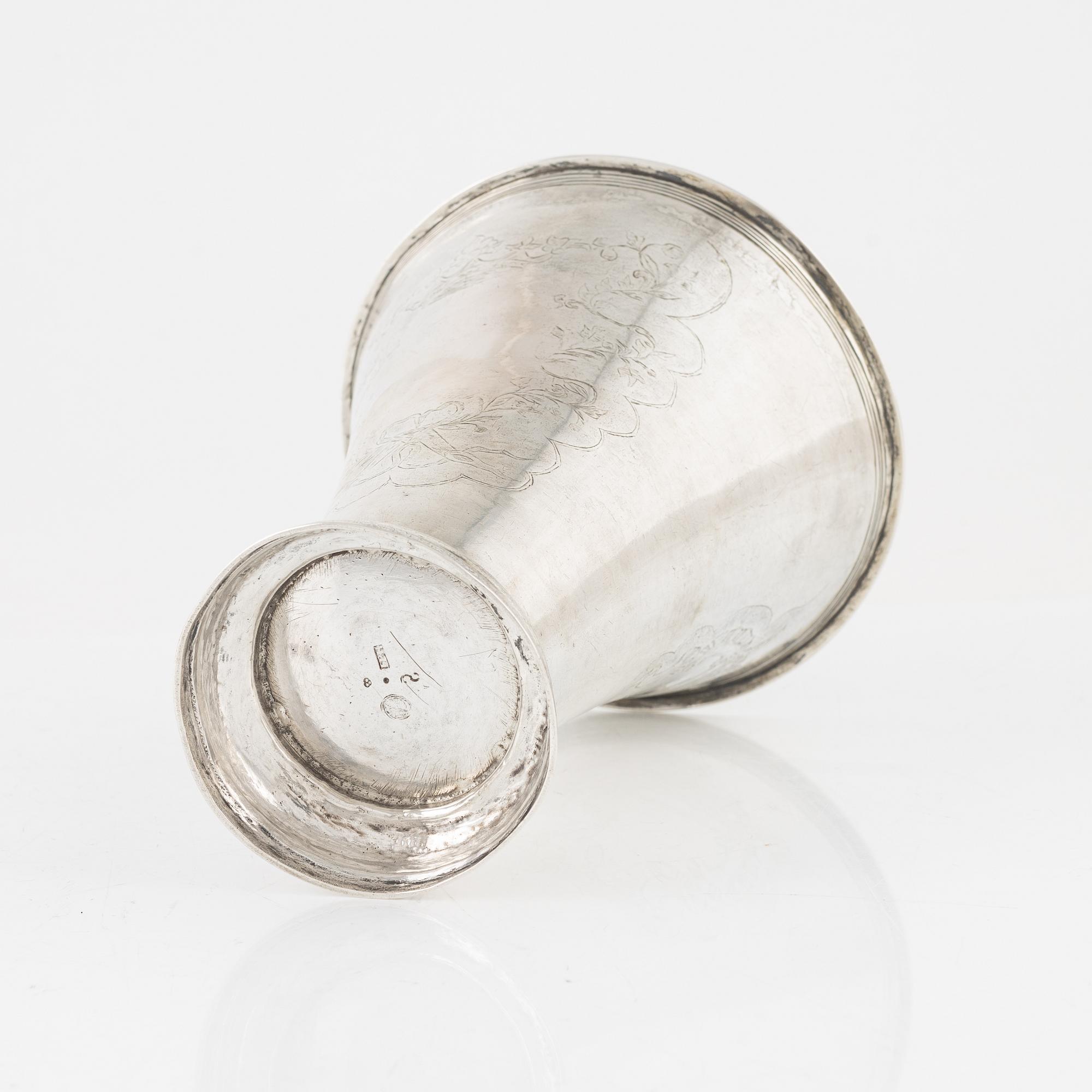 JP Kraak, bägare, silver, Falkenberg 1776.