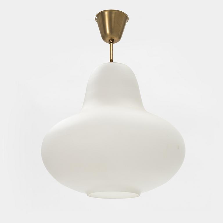 Carl-Axel Acking, a glass and brass ceiling light, ASEA, mid 20th Century.